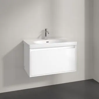Villeroy & Boch Skyla КОМПЛЕКТ Тумба под раковину, 2 выдвижных ящика, 772 x 596 x 439 mm, Brilliant White +Skyla Pаковина для установки на тумбу, 800 x 460 x 160 mm, с переливом, Альпийский белый C78600VE+5A518001