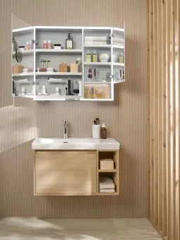 Villeroy & Boch Skyla КОМПЛЕКТ Тумба под раковину, 1 выдвижной ящик, 772 x 436 x 439 mm,Nordic Oak+ Skyla Pаковина для установки на тумбу крыло справа, 800 x 460 x 160 mm, с переливом, Альпийский белый C78800VJ+5A52L101