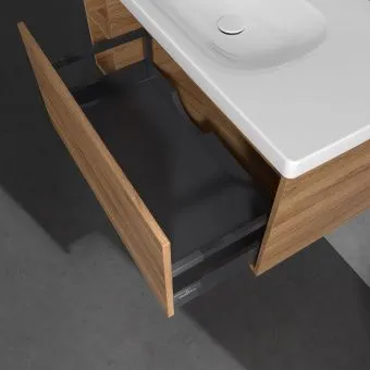 Villeroy & Boch Skyla КОМПЛЕКТ Тумба под раковину, 1 выдвижной ящик, 972 x 436 x 439 mm, Oak Kansas +Skyla Pаковина для установки на тумбу, 1000 x 470 x 165 mm, с переливом, Альпийский белый C79000RH+5A51A501