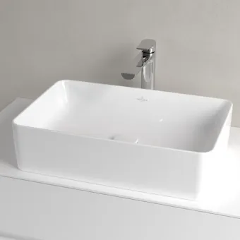 Villeroy & Boch Collaro Раковина для установки на столешницу, 560 x 360 x 145 mm, Альпийский белый CeramicPlus без перелива, нешлифованный 4A2056R1