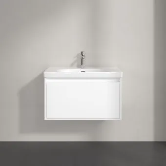 Villeroy & Boch Skyla КОМПЛЕКТ Тумба под раковину, 2 выдвижных ящика, 772 x 596 x 439 mm, Brilliant White +Skyla Pаковина для установки на тумбу, 800 x 460 x 160 mm, с переливом, Альпийский белый C78600VE+5A518001