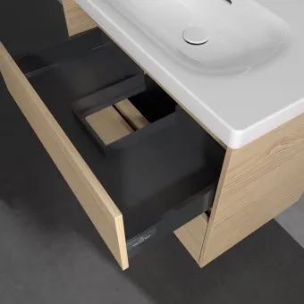 Villeroy & Boch Skyla КОМПЛЕКТ Тумба под раковину, 2 выдвижных ящика, 772 x 596 x 439 mm, Nordic Oak +Skyla Pаковина для установки на тумбу, 800 x 460 x 160 mm, с переливом, Альпийский белый C79600VJ+5A518001