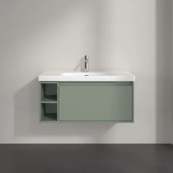 Villeroy & Boch Skyla КОМПЛЕКТ Тумба под раковину, 1 выдвижной ящик, 972 x 436 x 439 mm, Soft Green +Skyla Pаковина для установки на тумбу, 1000 x 470 x 165 mm, с переливом, Альпийский белый C79000AF+5A51A501