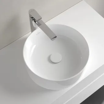 Villeroy & Boch Collaro Раковина для установки на столешницу, 400 x 400 x 145 mm, Альпийский белый, без перелива, нешлифованный 4A184001
