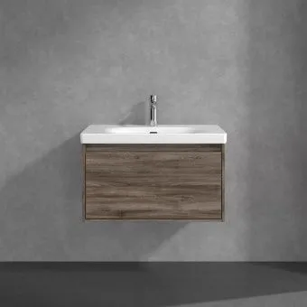Villeroy & Boch Skyla КОМПЛЕКТ Тумба под раковину, 2 выдвижных ящика, 772 x 596 x 439 mm, Stone Oak +Skyla Pаковина для установки на тумбу, 800 x 460 x 160 mm, с переливом, Альпийский белый C78600RK+5A518001