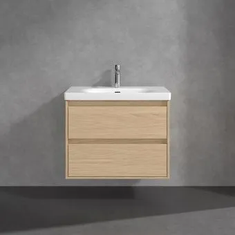 Villeroy & Boch Skyla КОМПЛЕКТ Тумба под раковину, 2 выдвижных ящика, 772 x 596 x 439 mm, Nordic Oak +Skyla Pаковина для установки на тумбу, 800 x 460 x 160 mm, с переливом, Альпийский белый C79600VJ+5A518001