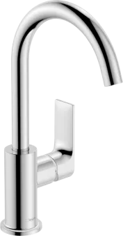 Hansgrohe Rebris E Смеситель для раковины 210, однорычажный, с поворотным изливом, со сливным гарнитуром, хром 72576000
