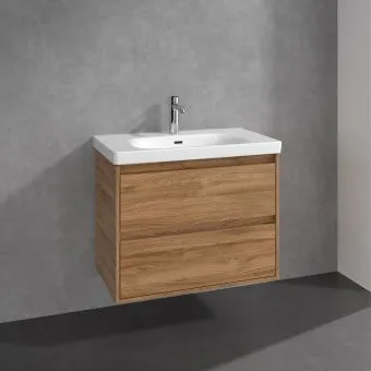 Villeroy & Boch Skyla КОМПЛЕКТ Тумба под раковину, 2 выдвижных ящика, 772 x 596 x 439 mm, Oak Kansas +Skyla Pаковина для установки на тумбу, 800 x 460 x 160 mm, с переливом, Альпийский белый C79600RH+5A518001