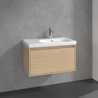 Villeroy & Boch Skyla КОМПЛЕКТ Тумба под раковину, 2 выдвижных ящика, 772 x 596 x 439 mm, Nordic Oak +Skyla Pаковина для установки на тумбу, 800 x 460 x 160 mm, с переливом, Альпийский белый C78600VJ+5A518001