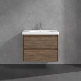 Villeroy & Boch Skyla КОМПЛЕКТ Тумба под раковину, 2 выдвижных ящика, 772 x 596 x 439 mm, Arizona Oak +Skyla Pаковина для установки на тумбу, 800 x 460 x 160 mm, с переливом, Альпийский белый C79600VH+5A518001