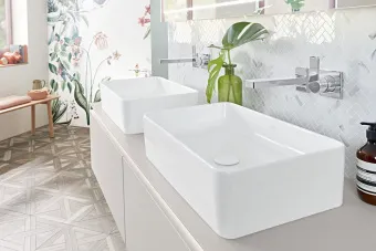 Villeroy & Boch Collaro Раковина для установки на столешницу, 560 x 360 x 145 mm, Альпийский белый CeramicPlus без перелива, нешлифованный 4A2056R1