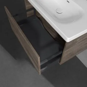 Villeroy & Boch Skyla КОМПЛЕКТ Тумба под раковину, 2 выдвижных ящика, 772 x 596 x 439 mm, Stone Oak +Skyla Pаковина для установки на тумбу, 800 x 460 x 160 mm, с переливом, Альпийский белый C78600RK+5A518001