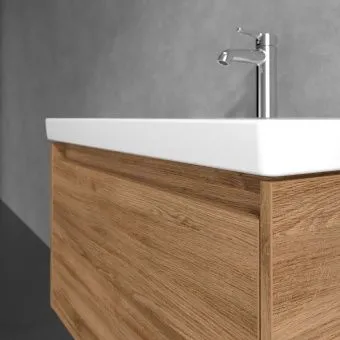 Villeroy & Boch Skyla КОМПЛЕКТ Тумба под раковину, 2 выдвижных ящика, 772 x 596 x 439 mm, Oak Kansas +Skyla Pаковина для установки на тумбу, 800 x 460 x 160 mm, с переливом, Альпийский белый C78600RH+5A518001