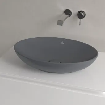 Villeroy & Boch Loop & Friends Раковина для установки на столешницу, 560 x 385 x 120 mm, Graphite CeramicPlus, с переливом, нешлифованный 4A4700i4