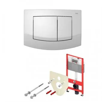 TECE КК440200 TECEbase BASE 2.0 Комплект инсталляции 4 в 1 с панелью смыва ТЕСЕambia, цвет белый, для установки подвесного унитаза
