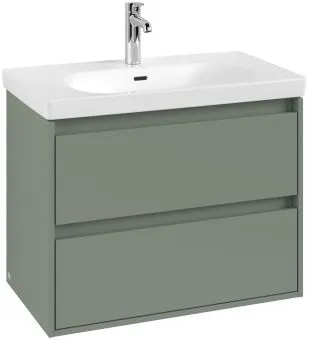 Villeroy & Boch Skyla КОМПЛЕКТ Тумба под раковину, 2 выдвижных ящика, 772 x 596 x 439 mm, Soft Green +Skyla Pаковина для установки на тумбу, 800 x 460 x 160 mm, с переливом, Альпийский белый C79600AF+5A518001