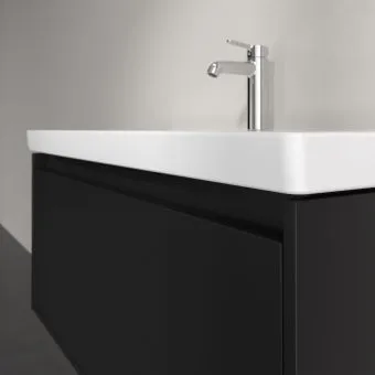 Villeroy & Boch Skyla КОМПЛЕКТ Тумба под раковину, 1 выдвижной ящик (2 ящика), 972 x 436 x 439 mm, Volcano Black +Skyla Pаковина для установки на тумбу, 1000 x 470 x 165 mm, с переливом, Альпийский белый C78900VL+5A51A501