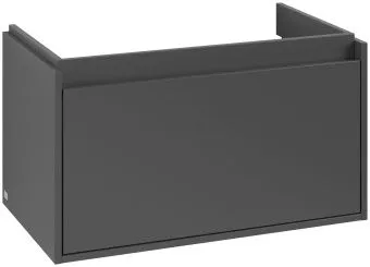 Villeroy & Boch Skyla КОМПЛЕКТ Тумба под раковину, 2 выдвижных ящика, 772 x 596 x 439 mm, Graphite +Skyla Pаковина для установки на тумбу, 800 x 460 x 160 mm, с переливом, Альпийский белый C78600VR+5A518001