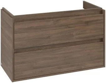 Villeroy & Boch Skyla Тумба под раковину, 2 выдвижных ящика, 972 x 596 x 439 mm, Arizona Oak +Skyla Pаковина для установки на тумбу, 1000 x 470 x 165 mm, с переливом, Альпийский белый C79900VH+5A51A501