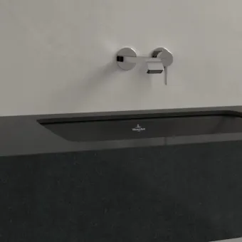 Villeroy & Boch Loop & Friends Раковина для установки под столешницу, внутренний размер 540 x 340 x 135 mm, Pure Black CeramicPlus, с переливом, наружная сторона покрыта глазурью 4A5700R7