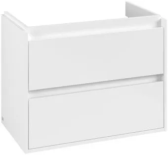 Villeroy & Boch Skyla КОМПЛЕКТ Тумба под раковину, 2 выдвижных ящика, 772 x 596 x 439 mm, Brilliant White +Skyla Pаковина для установки на тумбу, 800 x 460 x 160 mm, с переливом, Альпийский белый C79600VE+5A518001