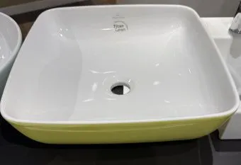 Villeroy & Boch Artis Раковина для установки на столешницу, 410 x 410 x 130 mm, Лайм, без перелива, нешлифованный 417841laym