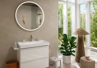 Hansgrohe, Tecturis S, Смеситель для раковины 110, однорычажный, со сливным гарнитуром, шлифованная бронза 73310140