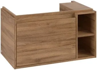 Villeroy & Boch Skyla КОМПЛЕКТ Тумба под раковину, 1 выдвижной ящик, 772 x 436 x 439 mm,Brilliant White + Skyla Pаковина для установки на тумбу крыло справа, 800 x 460 x 160 mm, с переливом, Альпийский белый C78800RH+5A52L101