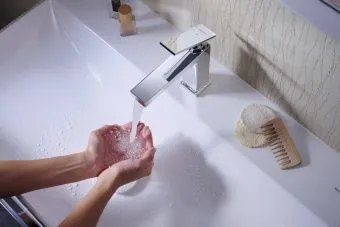Hansgrohe, Tecturis E, Смеситель для раковины 110, однорычажный, со сливным гарнитуром, хром 73010000