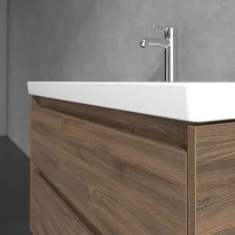 Villeroy & Boch Skyla Тумба под раковину, 2 выдвижных ящика, 972 x 596 x 439 mm, Arizona Oak +Skyla Pаковина для установки на тумбу, 1000 x 470 x 165 mm, с переливом, Альпийский белый C79900VH+5A51A501