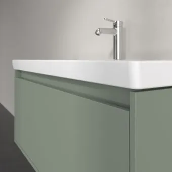Villeroy & Boch Skyla КОМПЛЕКТ Тумба под раковину, 1 выдвижной ящик (2 ящика), 972 x 436 x 439 mm, Soft Green +Skyla Pаковина для установки на тумбу, 1000 x 470 x 165 mm, с переливом, Альпийский белый C78900AF+5A51A501