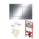 TECE 9400412 TECEbase BASE 2.0 Комплект инсталляции 4 в 1 с панелью смыва ТЕСЕnow, цвет хром глянцевый, для установки подвесного унитаза