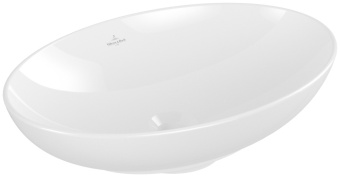 Villeroy & Boch Loop & Friends Раковина для установки на столешницу, 560 x 380 x 120 mm, Альпийский белый, с переливом, нешлифованный 4A470101