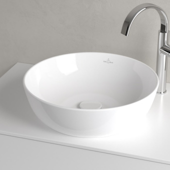 Villeroy & Boch Artis Раковина для установки на столешницу, 430 x 430 x 130 mm, без перелива, Альпийский белый 41794301