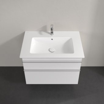 Villeroy & Boch Venticello КОМПЛЕКТ Тумба под раковину, 2 выдвижных ящика, 753 x 590 x 502 mm, Glossy White / Белый глянцевый + Venticello Pаковина для установки на тумбу, с переливом A92501DH+41048L01