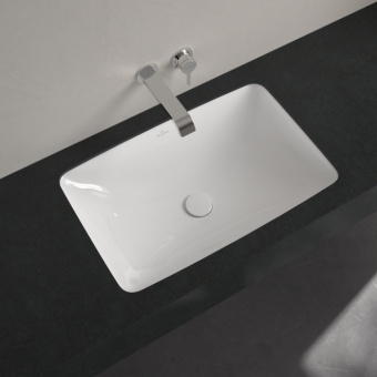 Villeroy & Boch Loop & Friends Раковина для установки под столешницу, внутренний размер 615 x 380 x 140 mm, Альпийский белый, без перелива, наружная сторона покрыта глазурью 4A580101