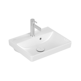 Villeroy & Boch Avento КОМПЛЕКТ Тумба под раковину, 1 дверь, 430 x 514 x 352 mm, Стекло черное A88700B3 +Avento Раковина компактная, 450 x 370 x 180 mm, Альпийский белый, с переливом, нешлифованный 73584501