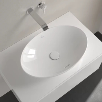 Villeroy & Boch Loop & Friends Раковина для установки на столешницу, 560 x 385 x 120 mm, Альпийский белый, с переливом, нешлифованный 4A470001