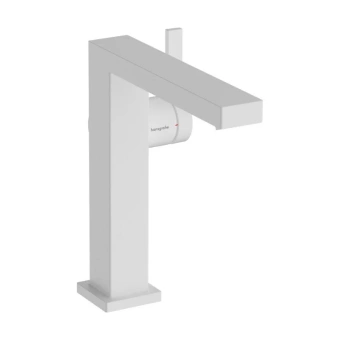 Hansgrohe, Tecturis E, Смеситель для раковины 150 Fine, однорычажный, с клапаном push-open, матовый белый, 73040700