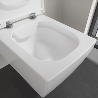 Villeroy & Boch Memento 2.0 Унитаз с открытым смывным краем, настенный, с DirectFlush, Альпийский белый CeramicPlus 4633R0R1