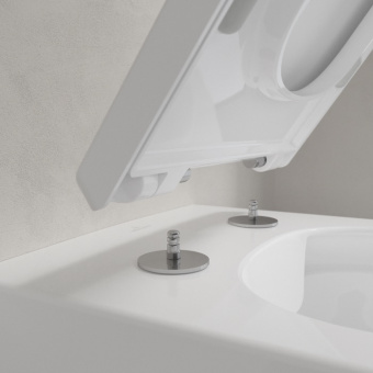 Villeroy & Boch Memento 2.0 Сиденье с крышкой для унитаза, с функцией автоматического опускания (SoftClosing), со снимаемым сиденьем (QuickRelease), Альпийский белый 8M24S101