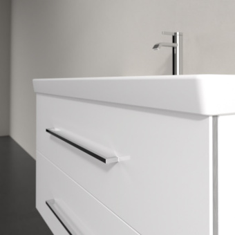 Villeroy & Boch Avento КОМПЛЕКТ Тумба под раковину, 2 выдвижных ящика, 980 x 514 x 484, Белое стекло A89200B4 + Раковина 4156A501