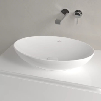 Villeroy & Boch Loop & Friends Раковина для установки на столешницу, 560 x 385 x 120 mm, Альпийский белый, с переливом, нешлифованный 4A470001