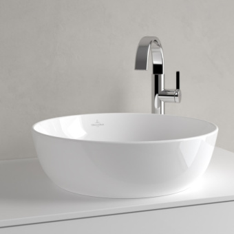 Villeroy & Boch Artis Раковина для установки на столешницу, 430 x 430 x 130 mm, без перелива, Альпийский белый 41794301