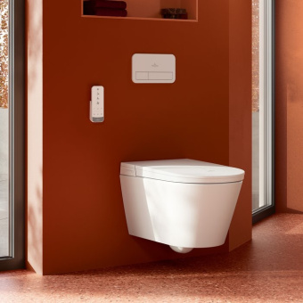 Villeroy & Boch ViClean-M Tivo унитаз-биде, унитаз с вертикальным смывом с открытым смывным краем, Альпийский белый V22EM101