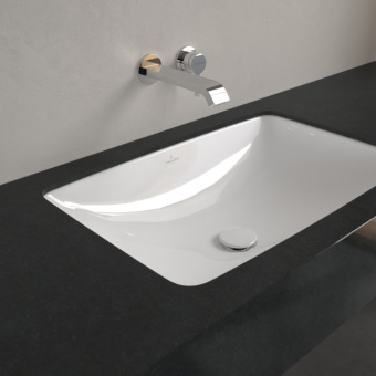 Villeroy & Boch Loop & Friends Раковина для установки под столешницу, внутренний размер 615 x 380 x 140 mm, Альпийский белый, без перелива, наружная сторона покрыта глазурью 4A580101