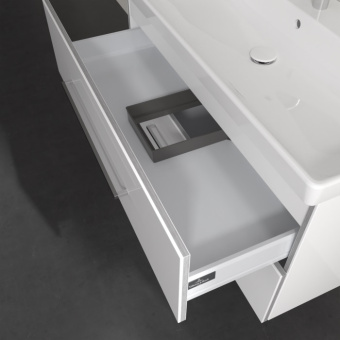 Villeroy & Boch Avento КОМПЛЕКТ Тумба под раковину, 2 выдвижных ящика, 980 x 514 x 484, Белое стекло A89200B4 + Раковина 4156A501