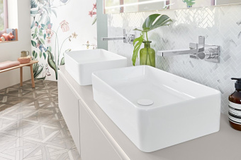 Villeroy & Boch Collaro Раковина для установки на столешницу, 560 x 360 x 145 mm, Альпийский белый CeramicPlus без перелива, нешлифованный 4A2056R1