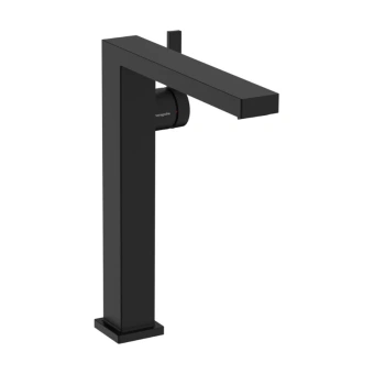 Hansgrohe, Tecturis E, Смеситель для раковины 240 Fine, однорычажный, CoolStart, с клапаном push-open, матовый черный, 73070670