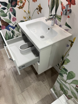 Gustavsberg Scandinavic КОМПЛЕКТ Тумба под раковину, 2 выдвижных ящика, 600 x 470 mm, Белый матовый + Pаковина для установки на тумбу GB71CCVU60MS00+4A366001